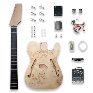 Custom Cheap DIY Electric Guitar Kit Beginner Kits Birdseye Maple veener top Mahogany Body