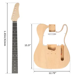 DIY 6 String TL Style Electric Guitar Kits with Mahogany Body Maple Neck - Image 4