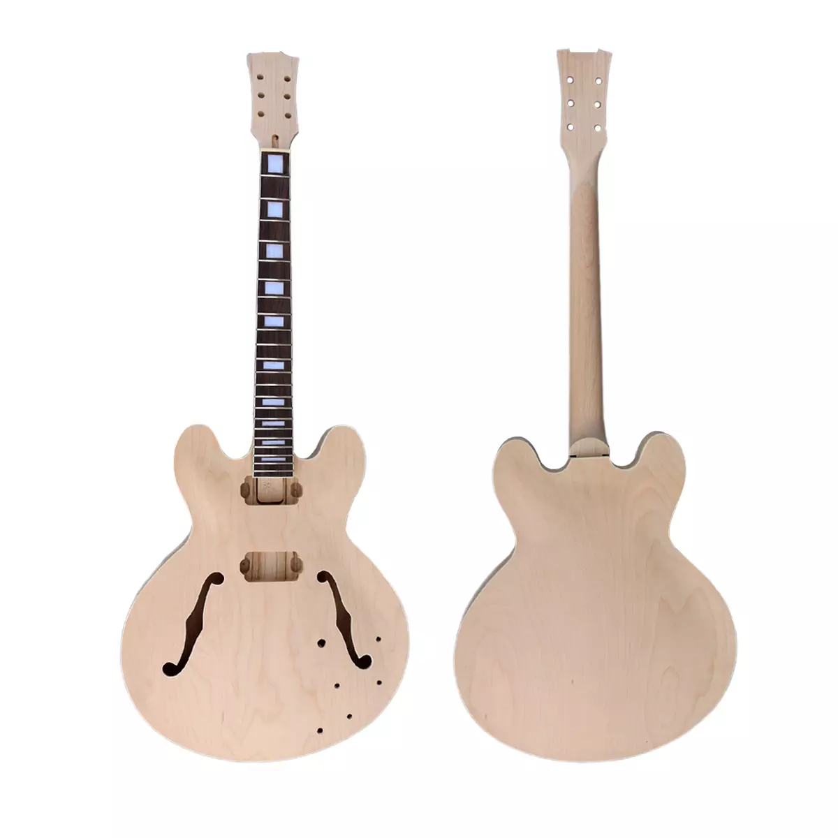 Custom Cheap DIY on own Electric Guitar Kits ES335 Mahogany neck Guitar Body Unfinished - Image 4