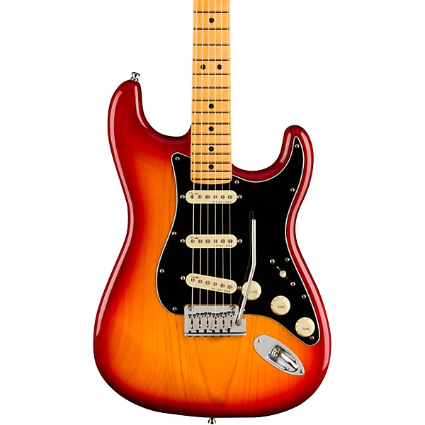 Custom Cheap American Ultra Luxe ST Maple Fingerboard Electric Guitar Plasma Red Burst