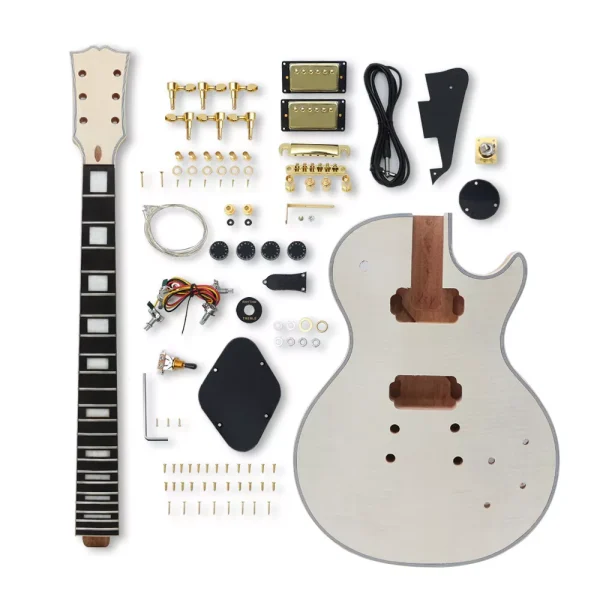 Electric Guitar DIY Kit for LP Style Flamed Maple Veener Body