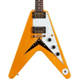 Custom Cheap 1958 Korina Flying V White Pickguard Electric Guitar Natural