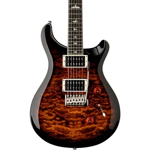 Custom Cheap SE Custom 24 Quilted Carved Top With Ebony Fingerboard Electric Guitar Black Gold Sunburst
