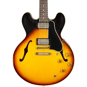 Custom Cheap Murphy Lab 1958 ES-335 Heavy Aged Semi-Hollow Electric Guitar Faded Tobacco Burst