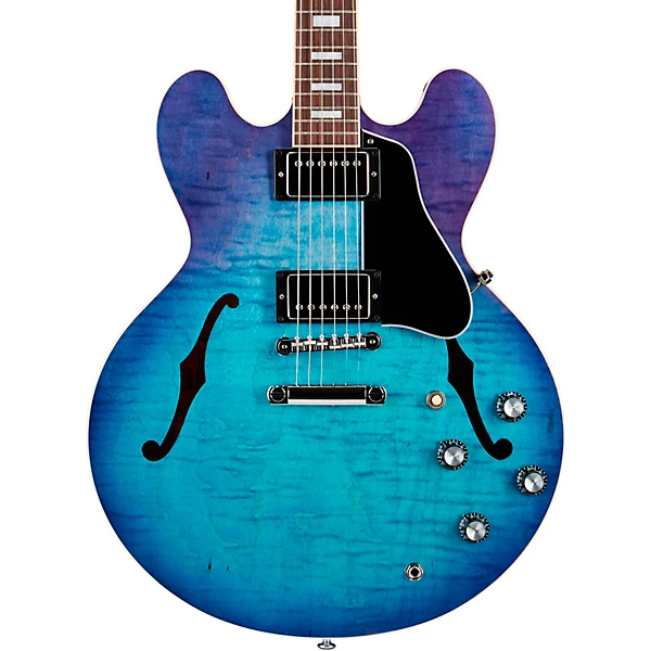 Custom Cheap ES-335 Figured Limited-Edition Semi-Hollow Electric Guitar Blueberry Burst