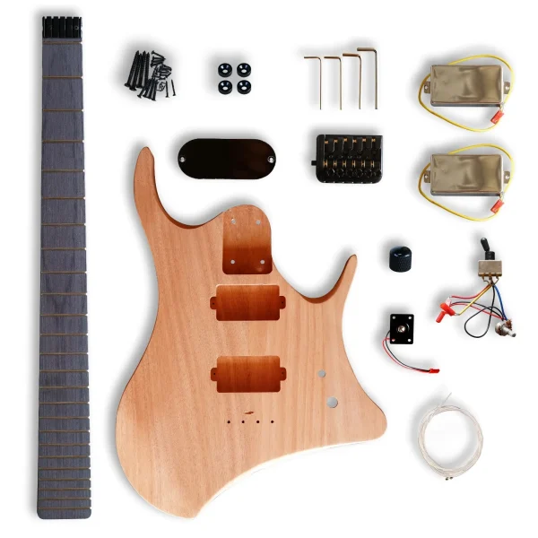 DIY Headless Style Electric Guitar Kits Mahogany Body Hard Maple neck You Build