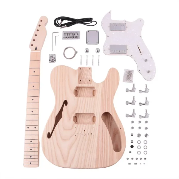 DIY electric guitar kit Ash guitar body Maple Neck F-Hole ATL