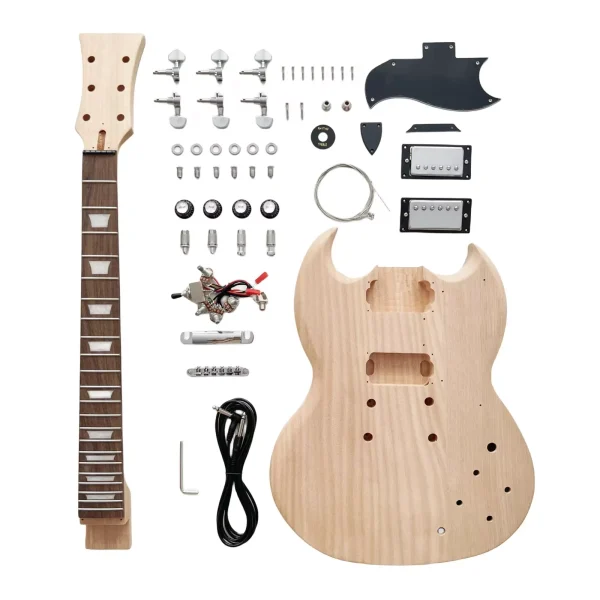DIY Electric Guitar Kit,Right Handed with Mahogany Body Rosewood Fingerboard