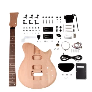DIY Electric Guitar Beginner Kit Mahogany Body Maple Neck Rosewood Fingerboard