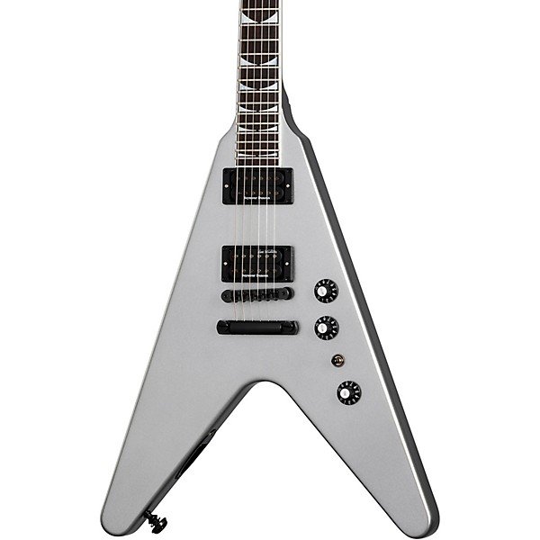Custom Cheap Dave Mustaine Flying V EXP Electric Guitar Silver Metallic