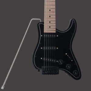 Custom Cheap Travel Electric Guitar ST-04 Black - Image 2