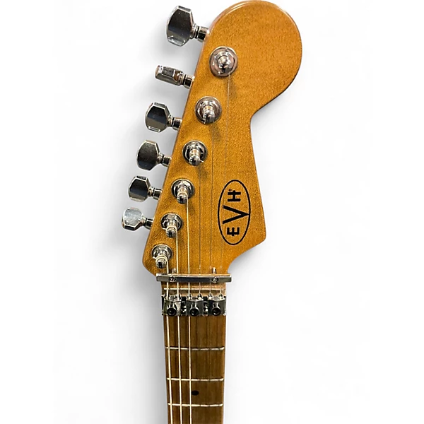 2021 EVH Striped Series Frankie Red with Black and White Stripes Relic Solid Body Electric Guitar - Image 4