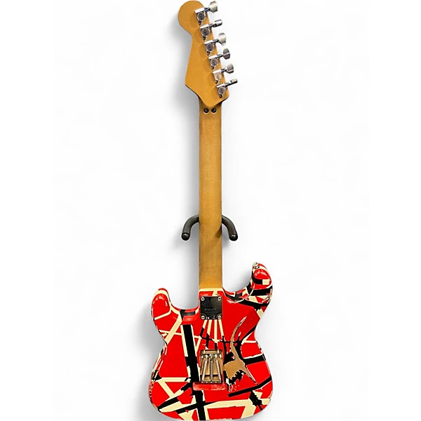 2021 EVH Striped Series Frankie Red with Black and White Stripes Relic Solid Body Electric Guitar - Image 5