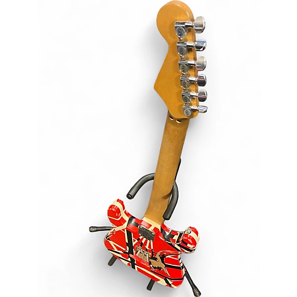2021 EVH Striped Series Frankie Red with Black and White Stripes Relic Solid Body Electric Guitar - Image 6