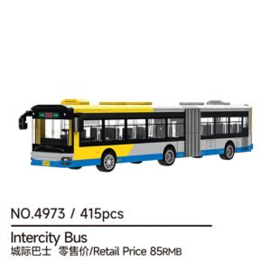 Otenee Intercity Bus Model Small Particle Building Blocks Puzzle Children's Toys 4973