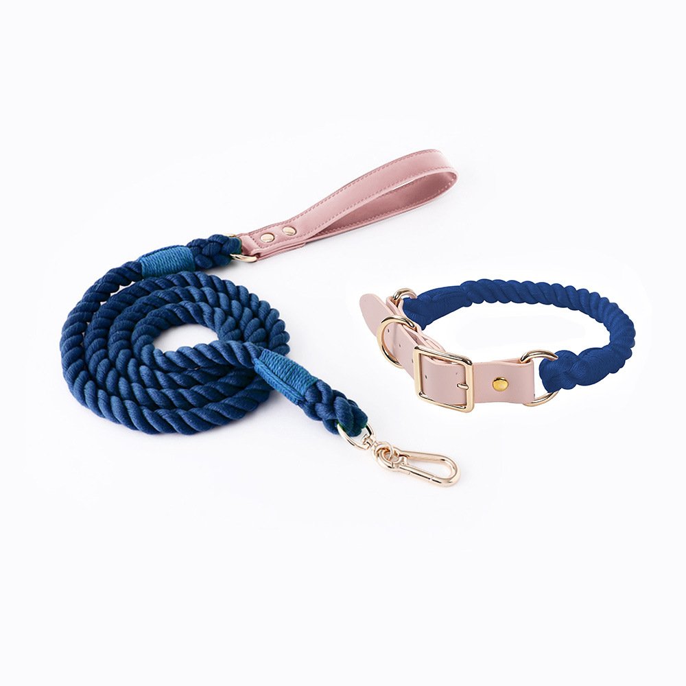 Otenee Wholesale Amazon Handmade Colorful Pet Dog Leash Set Leather Dog Collar Supplies Cross-border - Image 4