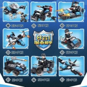 Otenee Compatible LEGO police car small particle building blocks children's intellectual assembly boy toy activity gift wholesale