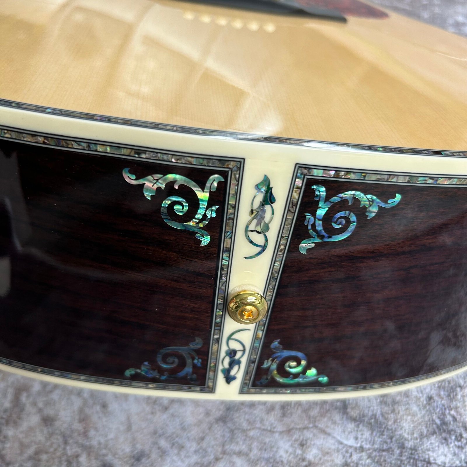 Made in China with postage Flower logo D45 luxury spruce with single rose side and back fusion ebony small vase box pearl decal 1100 - Image 3