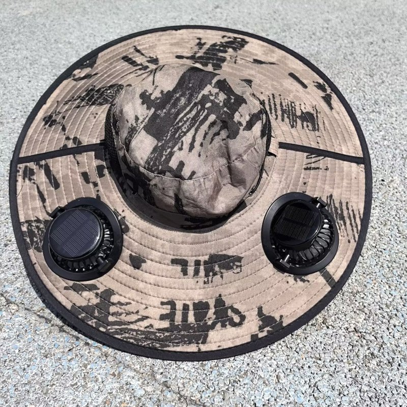 Otenee Solar Fan Cap for Men's Summer Outdoor Mountaineering, Fishing, Charging, Digital Display, Sunshade, and Large Brim Sunscreen Fishing Hat - Image 9