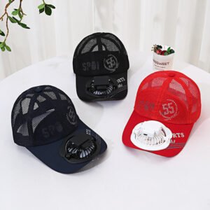 Otenee New Fan Hat, Sunscreen and Sunshade Cap, USB Charging Summer Long Brim Outdoor Work Adult Men and Women's Sunhat