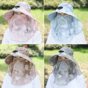 Otenee Summer solar-powered charging fan hat intelligent digital display adult outdoor greenhouse garden sunshade and breathable cap