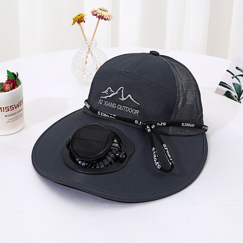 Otenee Summer solar-powered charging fan hat for men and women adults, sunshade, UV protection, multifunctional outdoor work - Image 2