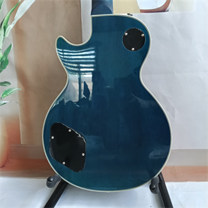 Ocean Blue Burst Quilted Maple Top Les Paul Electric Guitar, Dual Humbucker Pickups, Gold Hardware & Block Inlays - Image 6