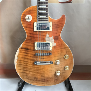 Vintage Relic Honey Burst Les Paul Electric Guitar, Dual Humbucker Pickup Configuration, Flame Maple Top & Chrome Hardware - Image 3