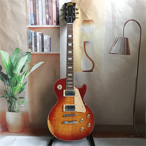 Vintage Relic Cherry Sunburst Les Paul Electric Guitar, Dual Humbucker Pickup Configuration, Flame Maple Top & Chrome Hardware