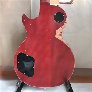 Vintage Relic Cherry Sunburst Les Paul Electric Guitar, Dual Humbucker Pickup Configuration, Flame Maple Top & Chrome Hardware - Image 6