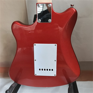 Candy Apple Red Offset ST Electric Guitar, SSS Pickup Configuration, Maple Neck, White Pickguard & Chrome Hardware - Image 7