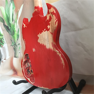 Vintage Relic Red SG Electric Guitar, Dual Humbucker Pickup Configuration, Aged Finish & Chrome Hardware - Image 7