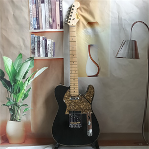 Black Telecaster Electric Guitar, Single-Coil Pickup Configuration, Tortoiseshell Pickguard, Maple Neck & Chrome Hardware