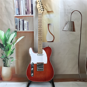 Sunburst Orange Telecaster Electric Guitar, Maple Neck, White Pickguard, Single Coil Pickup & Chrome Hardware